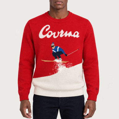 MC2 Saint Barth mens courma jump sweater in red - model front