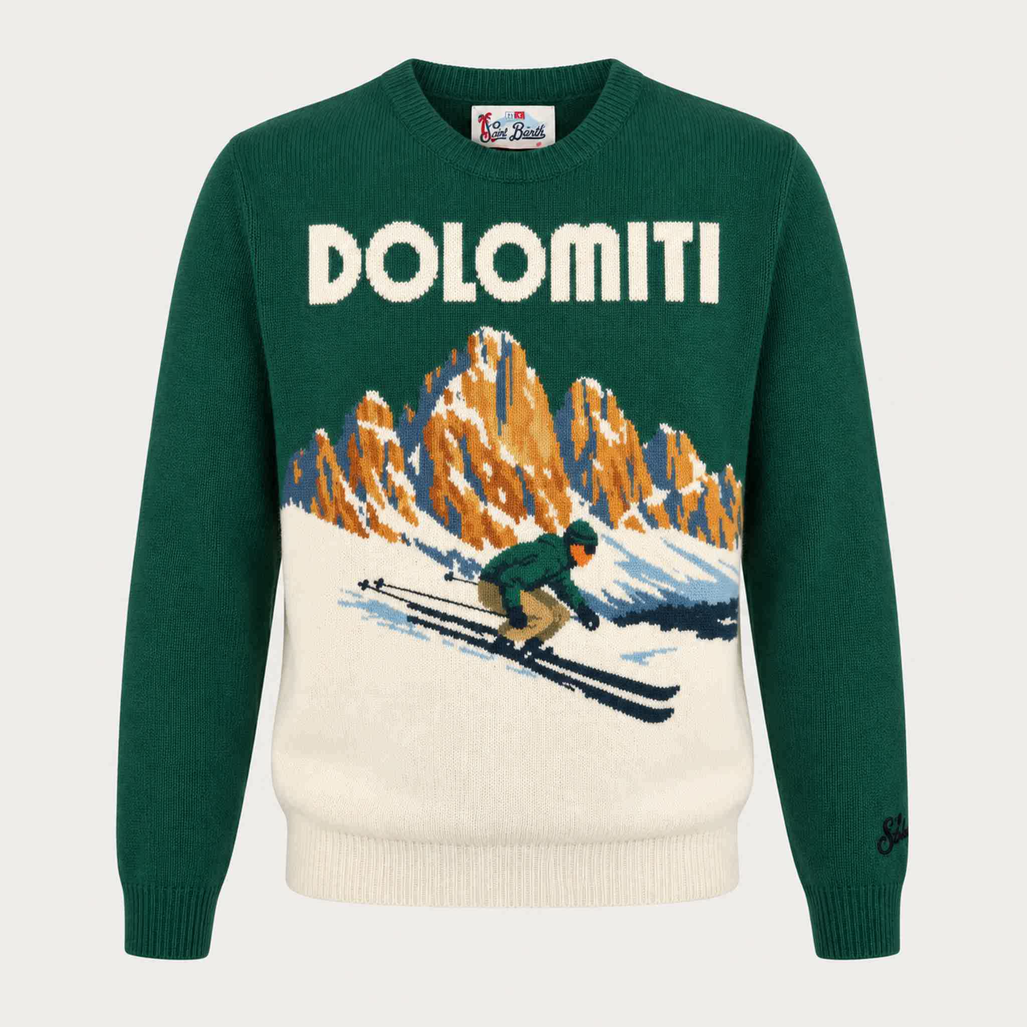 MC2 Saint Barth mens dolomiti skier sweater in green - product front