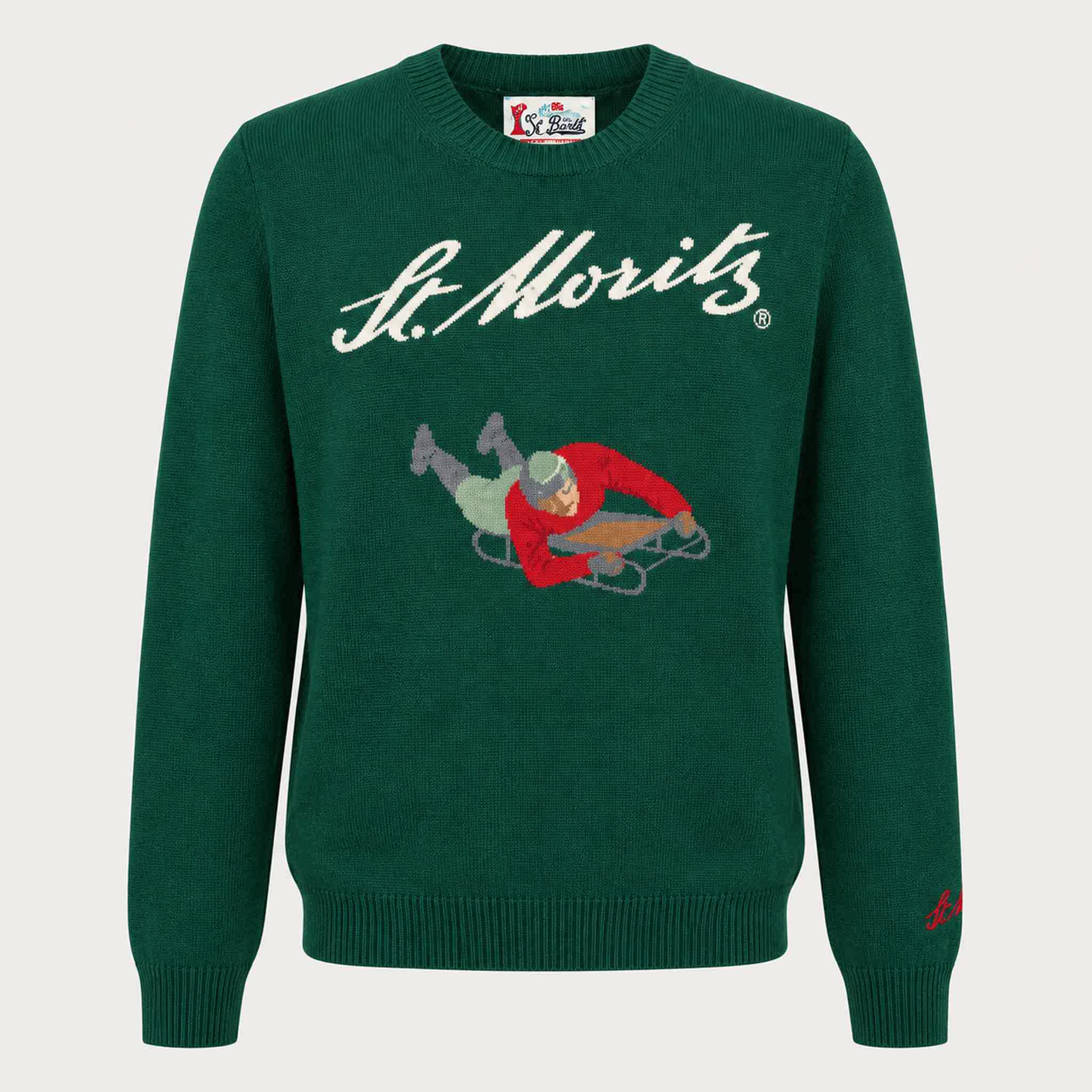 MC2 Saint Barth mens moritz bobsleigh sweater in green - product front