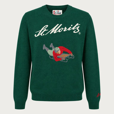MC2 Saint Barth mens moritz bobsleigh sweater in green - product front