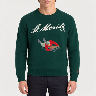 MC2 Saint Barth mens moritz bobsleigh sweater in green - model front
