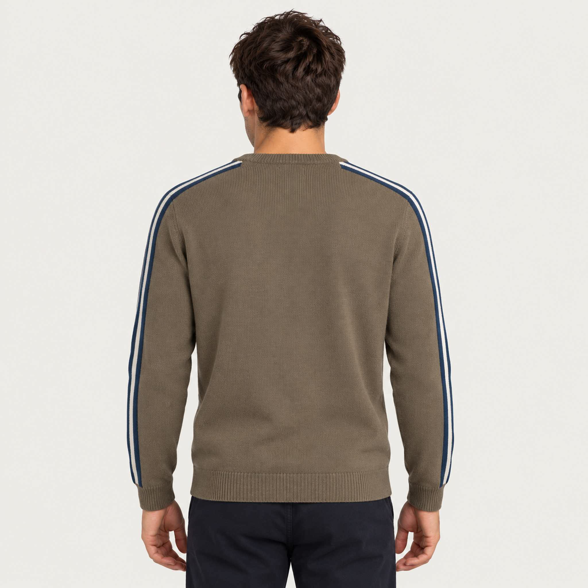 MC2 Saint Barth mens moritz cross sweater in green - model back