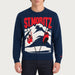 MC2 Saint Barth mens moritz postcard sweater in navy - model front