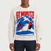 MC2 Saint Barth mens moritz postcard sweater in white - model front