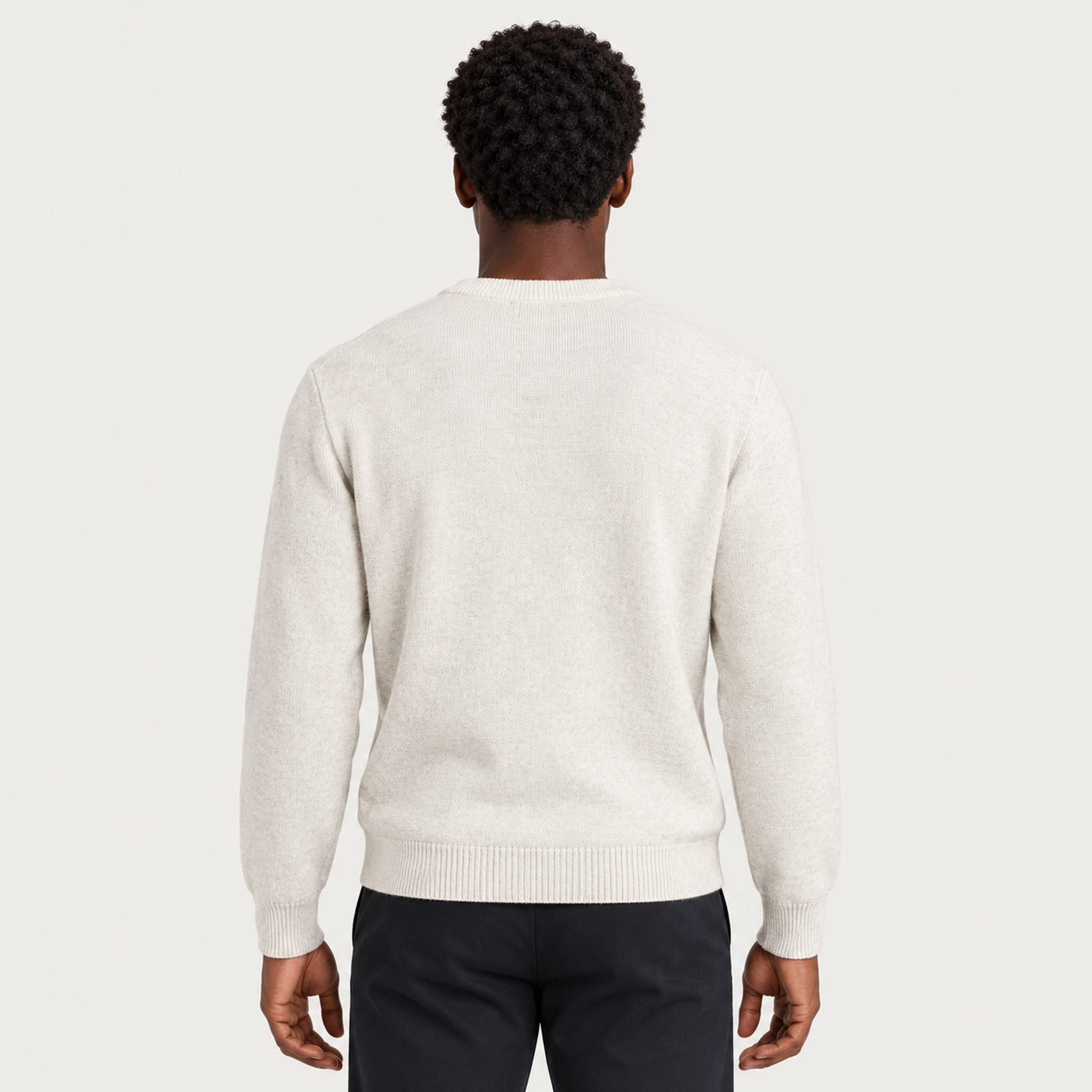 MC2 Saint Barth mens moritz postcard sweater in white - model back