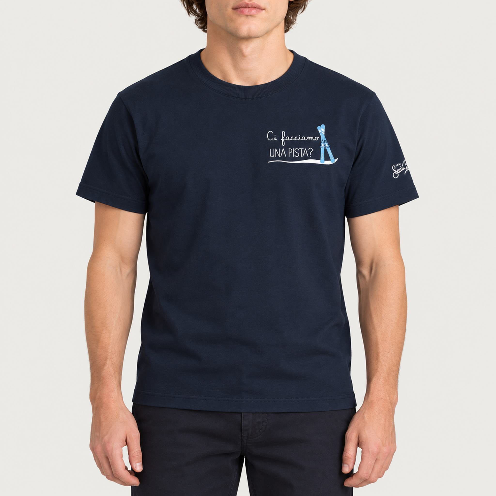 MC2 Saint Barth mens piste t shirt in navy - model front
