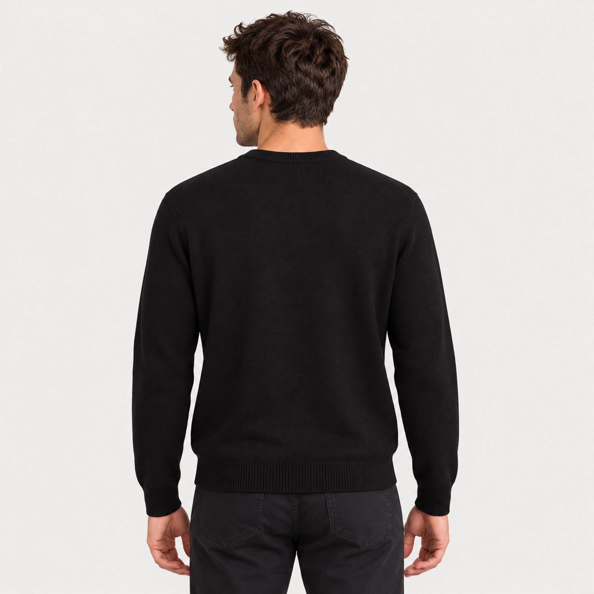 MC2 Saint Barth mens ski club sweater in black - model back
