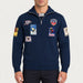 MC2 Saint Barth mens ski patch sweater in navy - model front