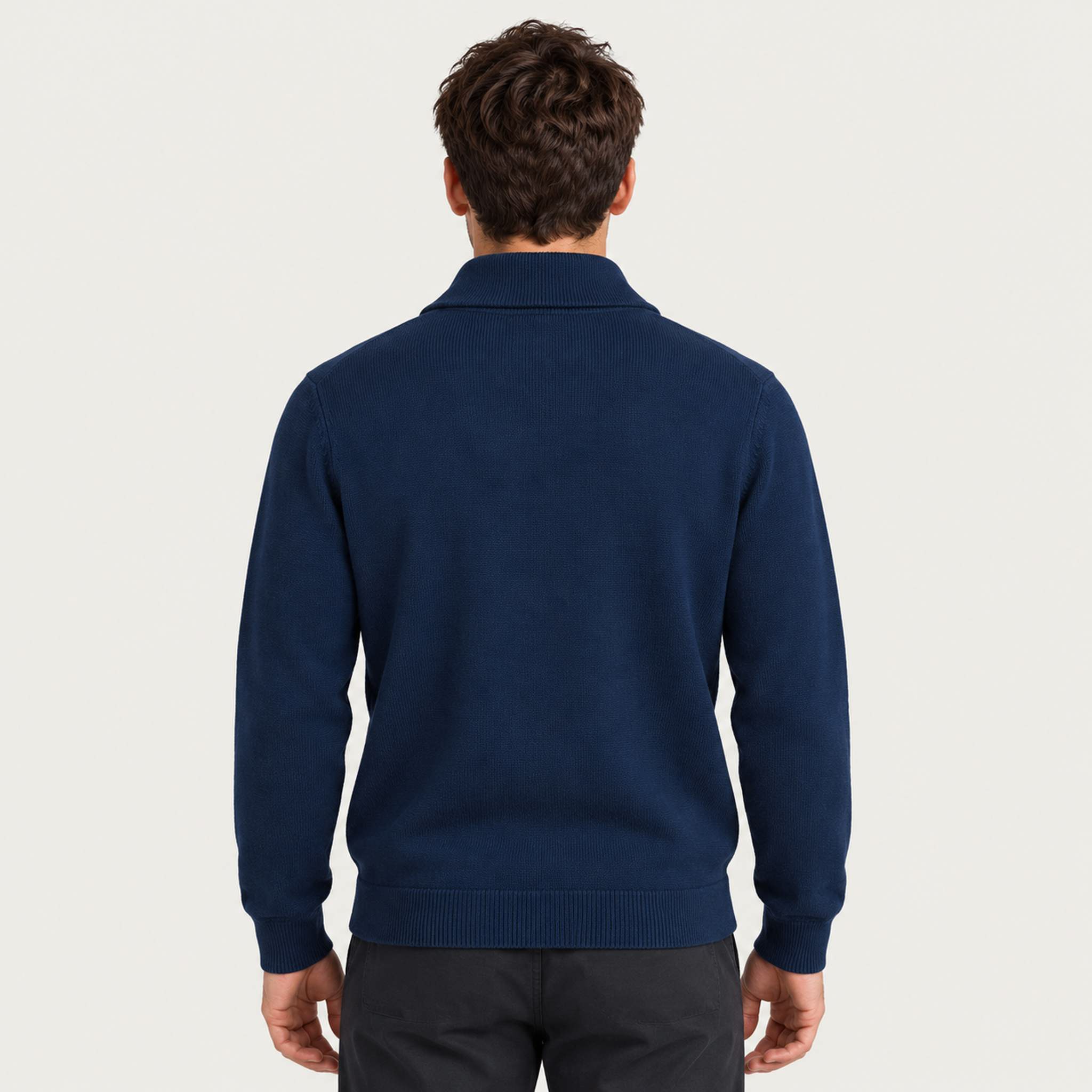 MC2 Saint Barth mens ski patch sweater in navy - model back