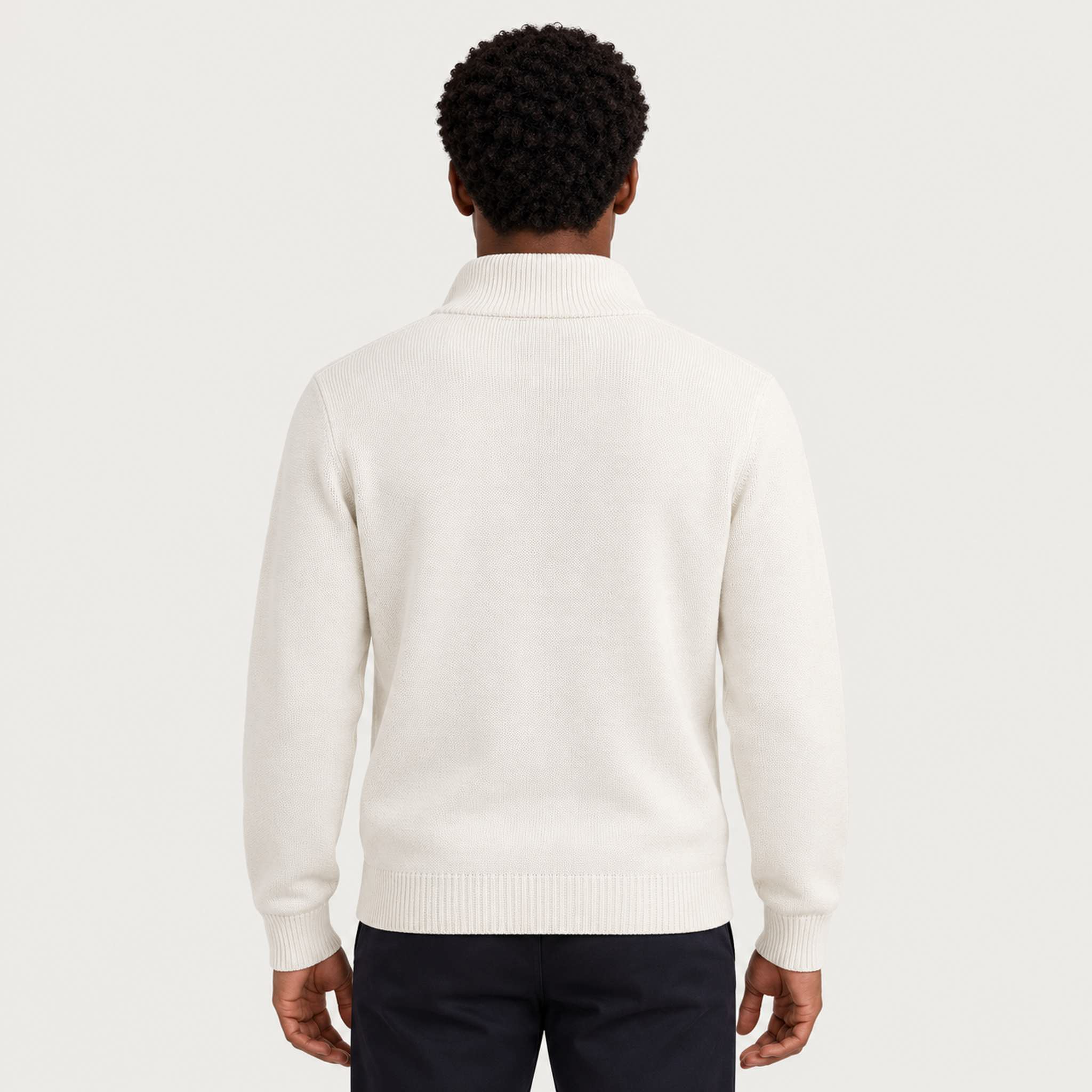 MC2 Saint Barth mens ski patch sweater in white - model back