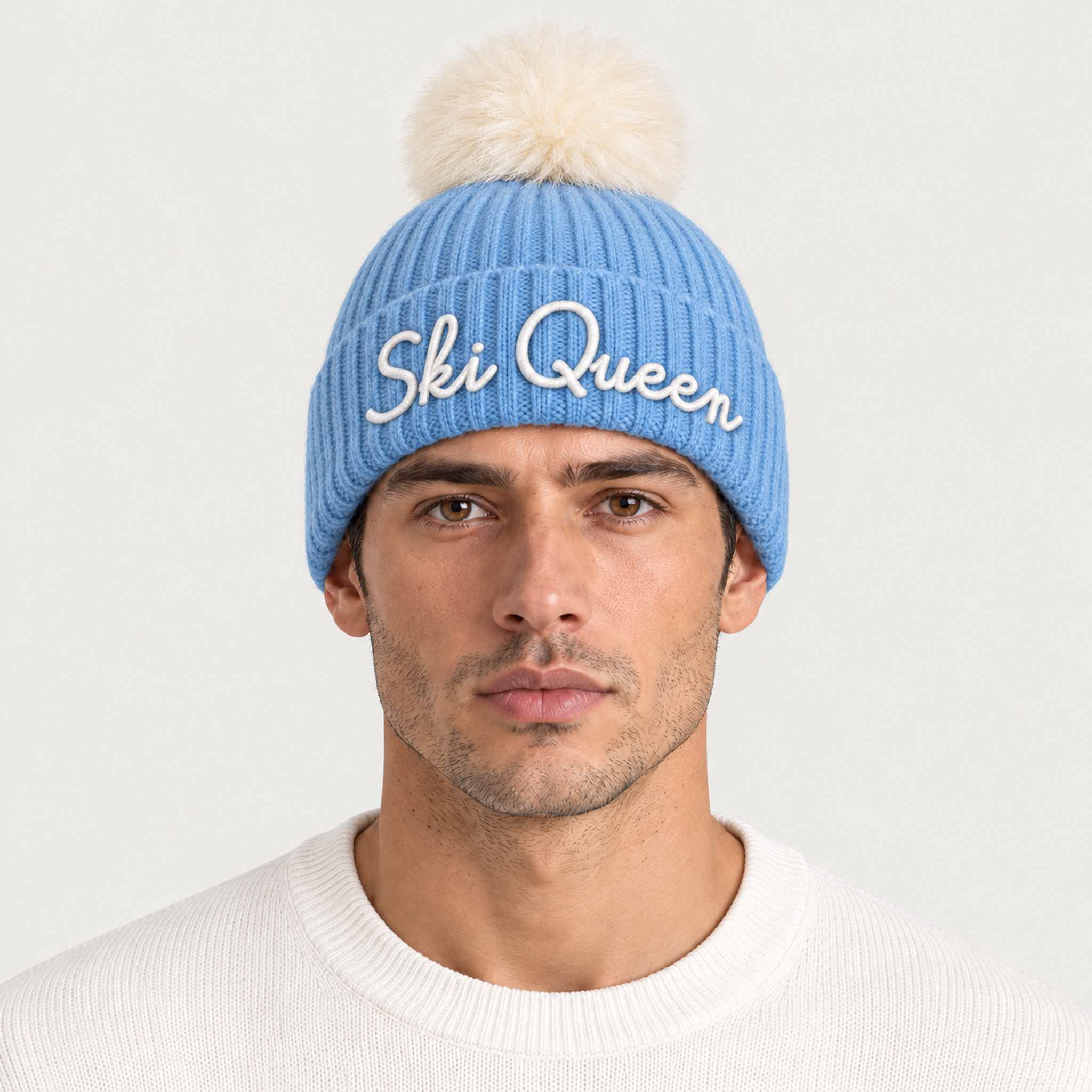 MC2 Saint Barth unisex ski queen beanie in blue - male front