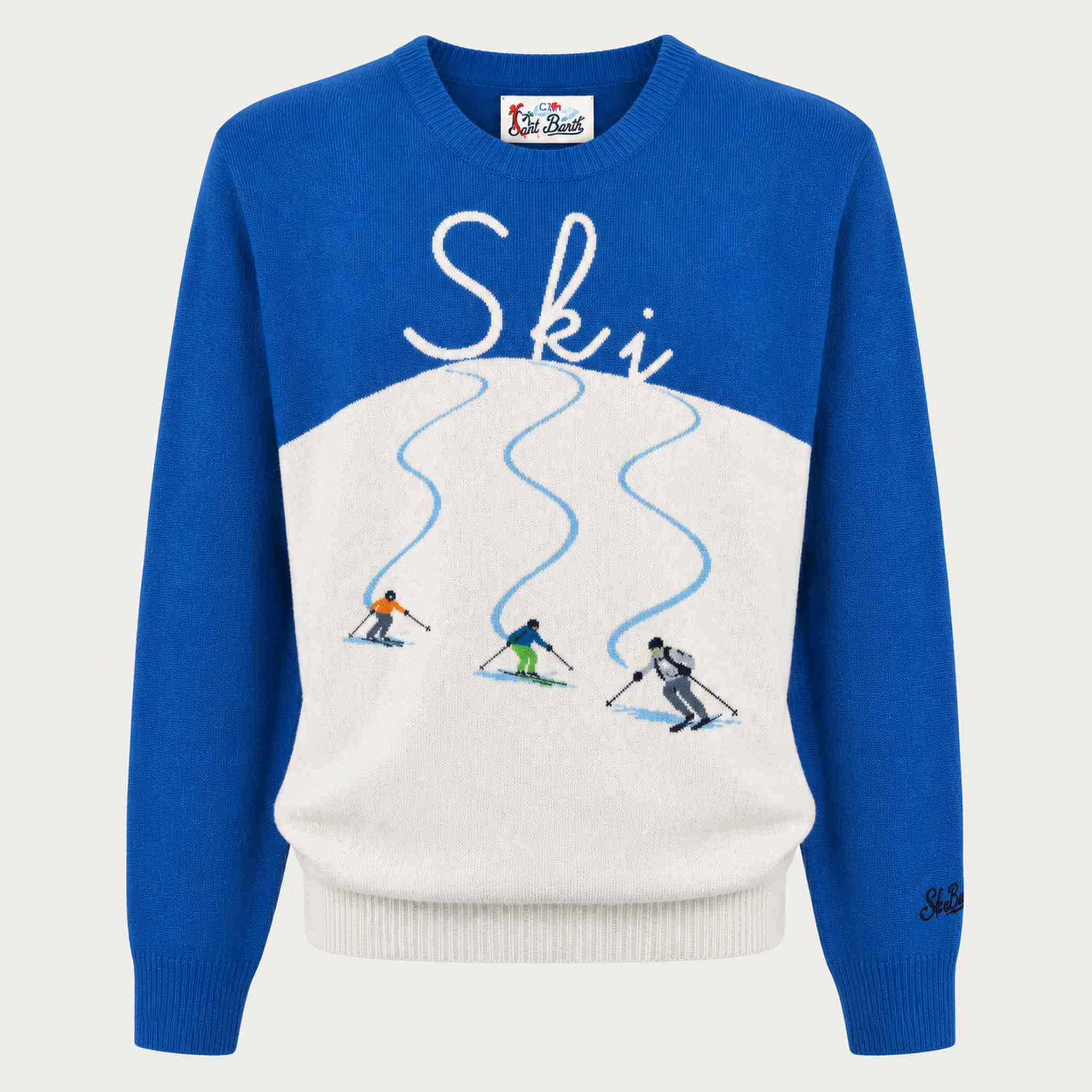 MC2 Saint Barth mens skiers sweater in blue - product front