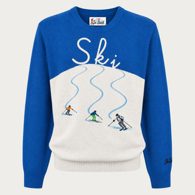 MC2 Saint Barth mens skiers sweater in blue - product front