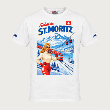 MC2 Saint Barth mens st moritz saluti t shirt in white - product front