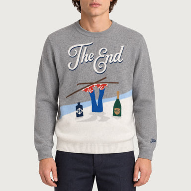 MC2 Saint Barth mens the end skier sweater in grey - model front