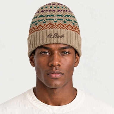MC2 Saint Barth unisex wengen nordic beanie in brown - male front