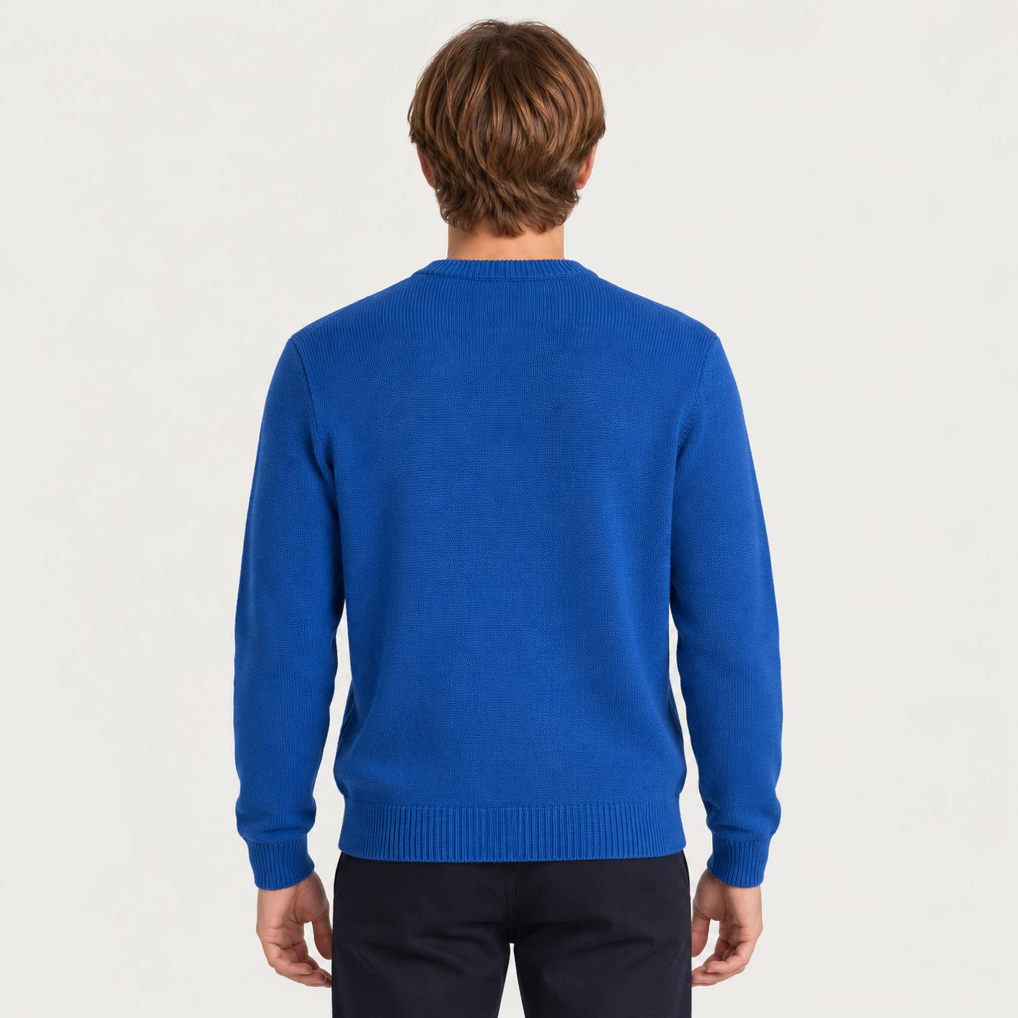 MC2 Saint Barth mens zermatt sweater in blue - model back