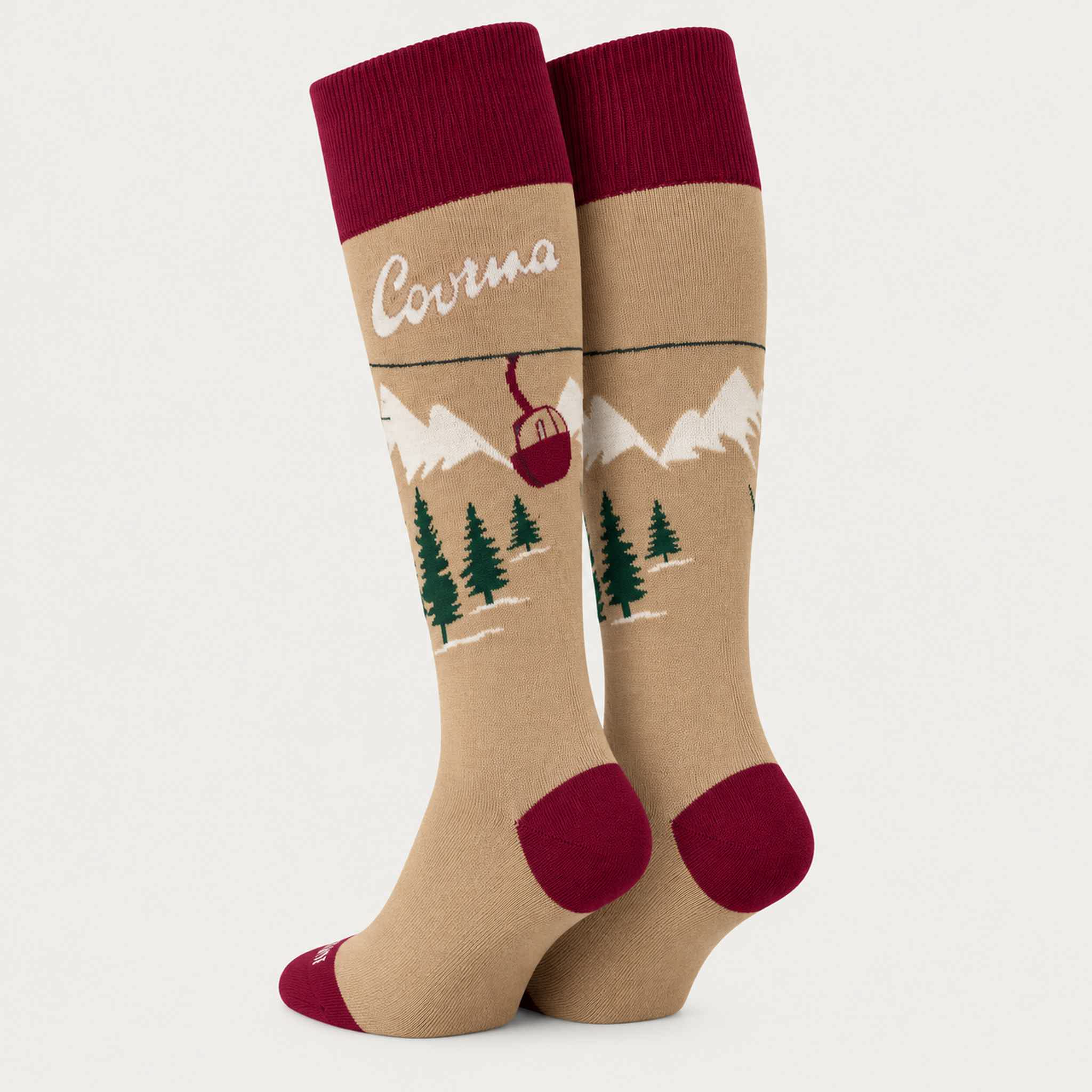 MC2 Saint Barth unisex courma ski socks in brown - product back