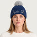 MC2 Saint Barth unisex apres ski beanie in denim blue - female front