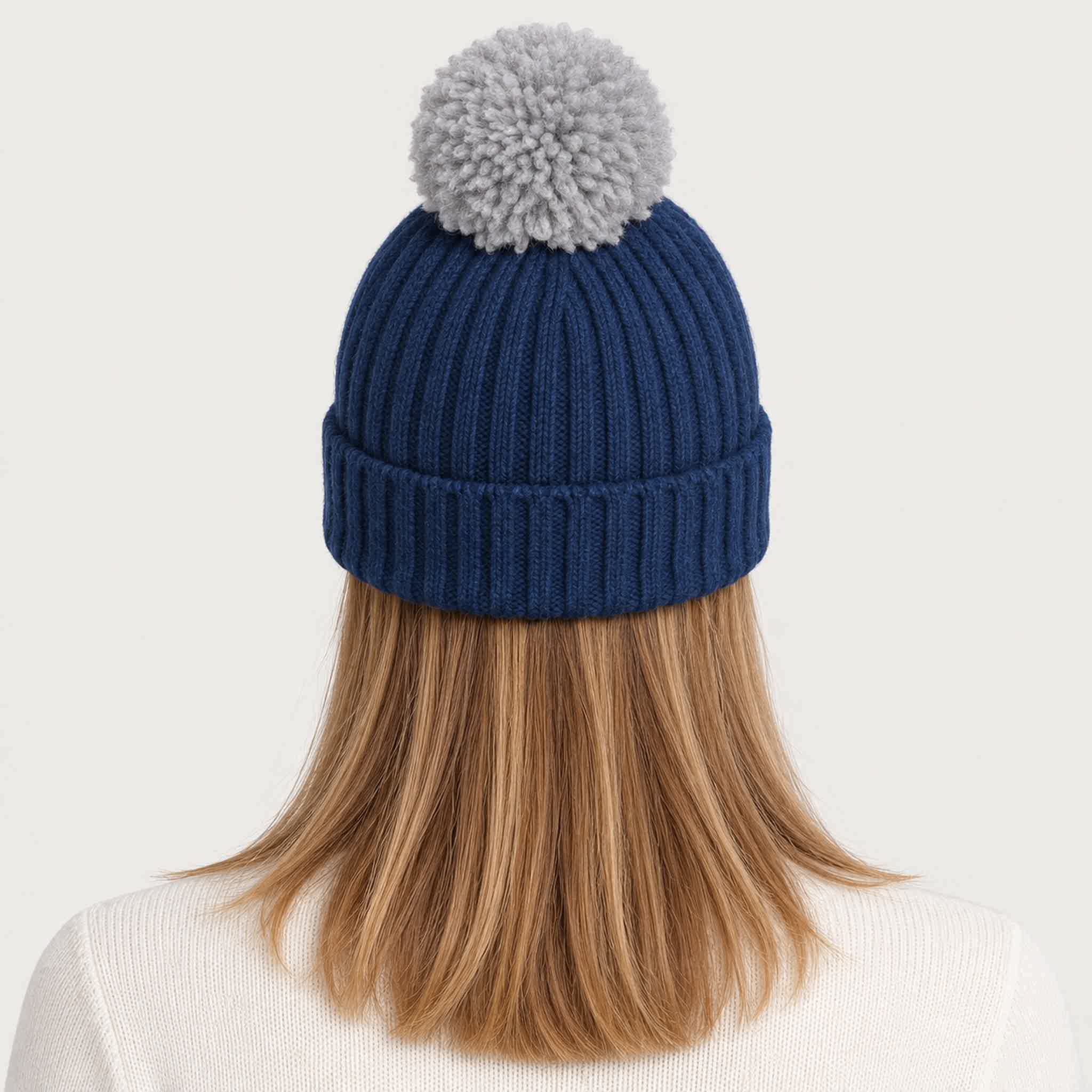 MC2 Saint Barth unisex apres ski beanie in denim blue - female back