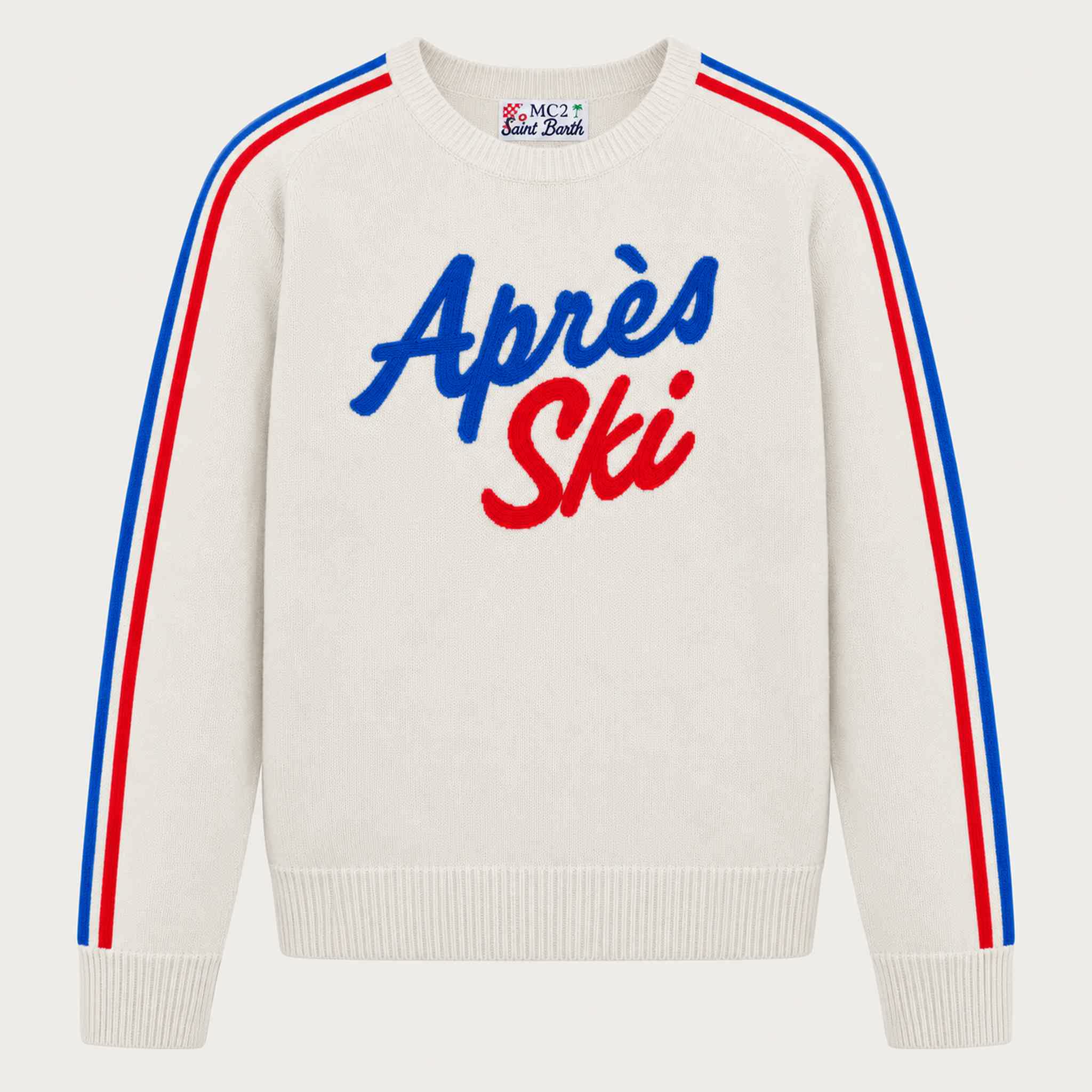 MC2 Saint Barth womens apres ski stripes sweater in white - product front