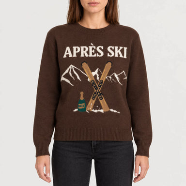 MC2 Saint Barth womens apres ski sweater in brown - model front