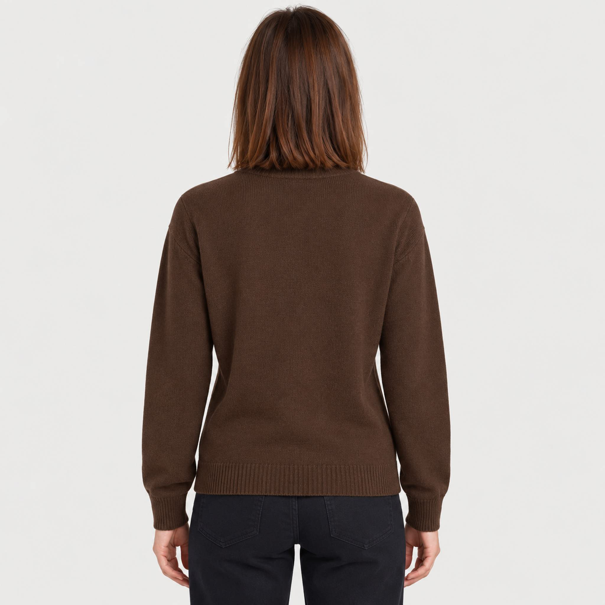 MC2 Saint Barth womens apres ski sweater in brown - model back