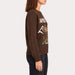 MC2 Saint Barth women's Apres Ski Sweater in Brown, model side.
