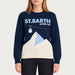 MC2 Saint Barth womens apres ski sweater in navy - model front