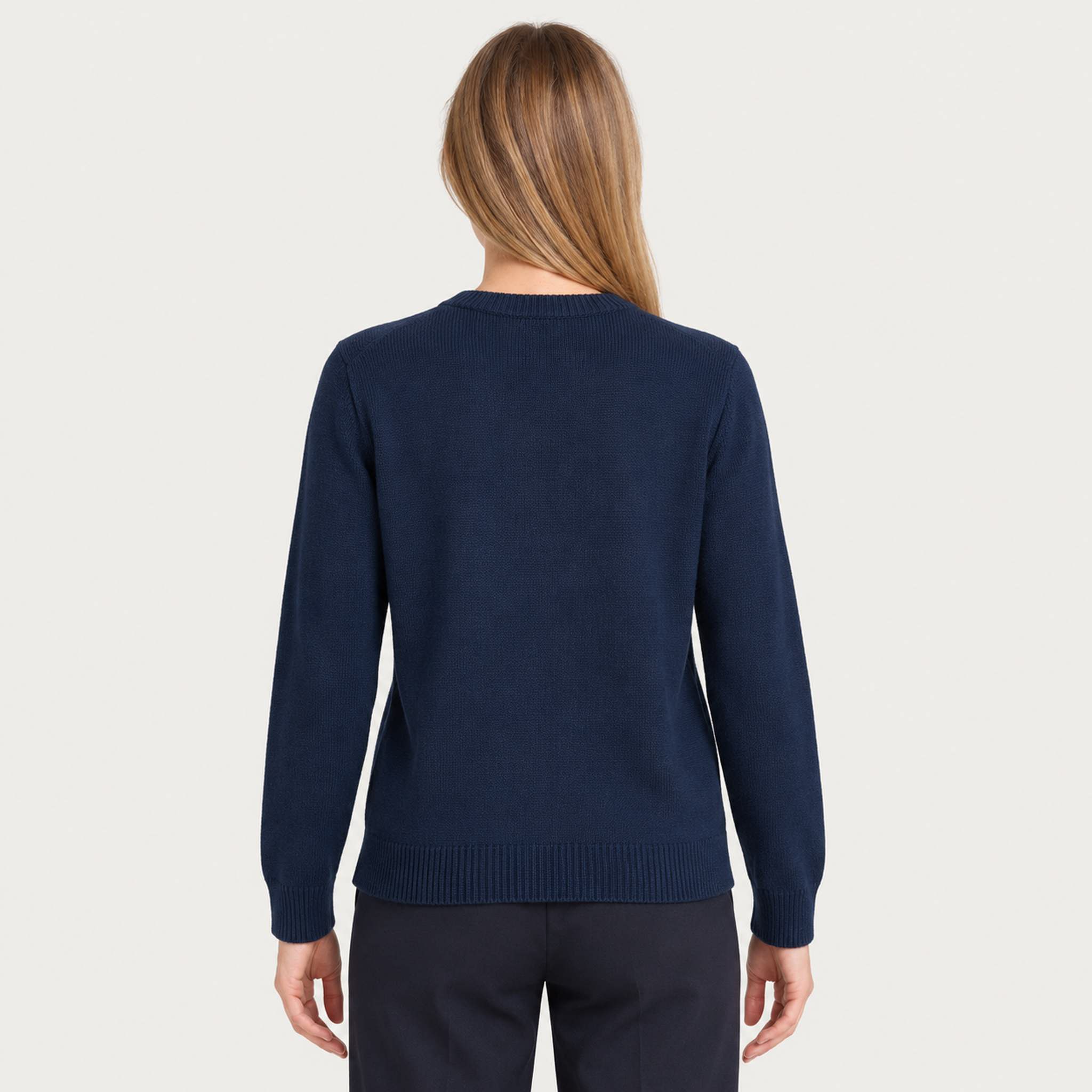 MC2 Saint Barth womens apres ski sweater in navy - model back