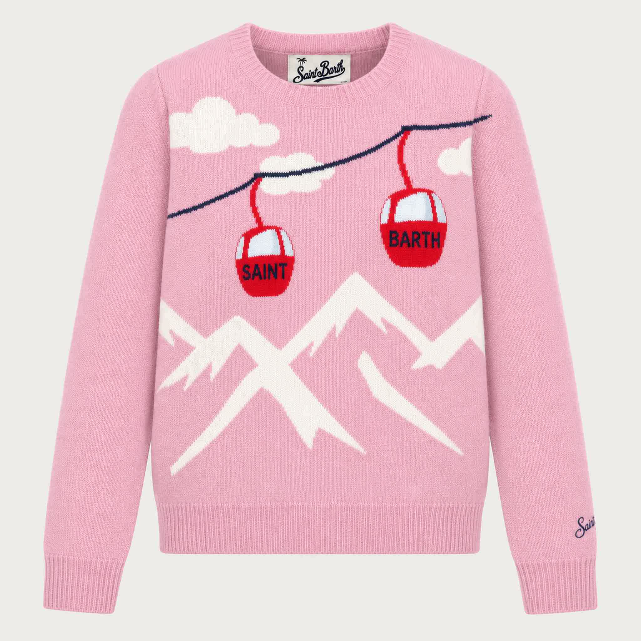 MC2 Saint Barth womens cable clouds sweater in pink - product front