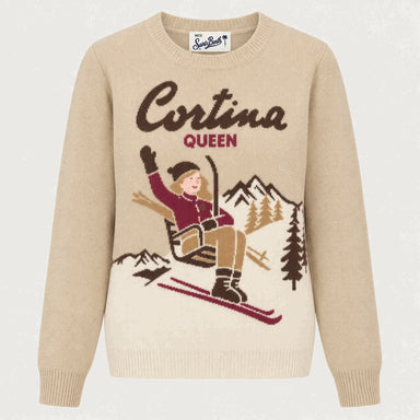 MC2 Saint Barth womens cortina queen sweater in natural - product front