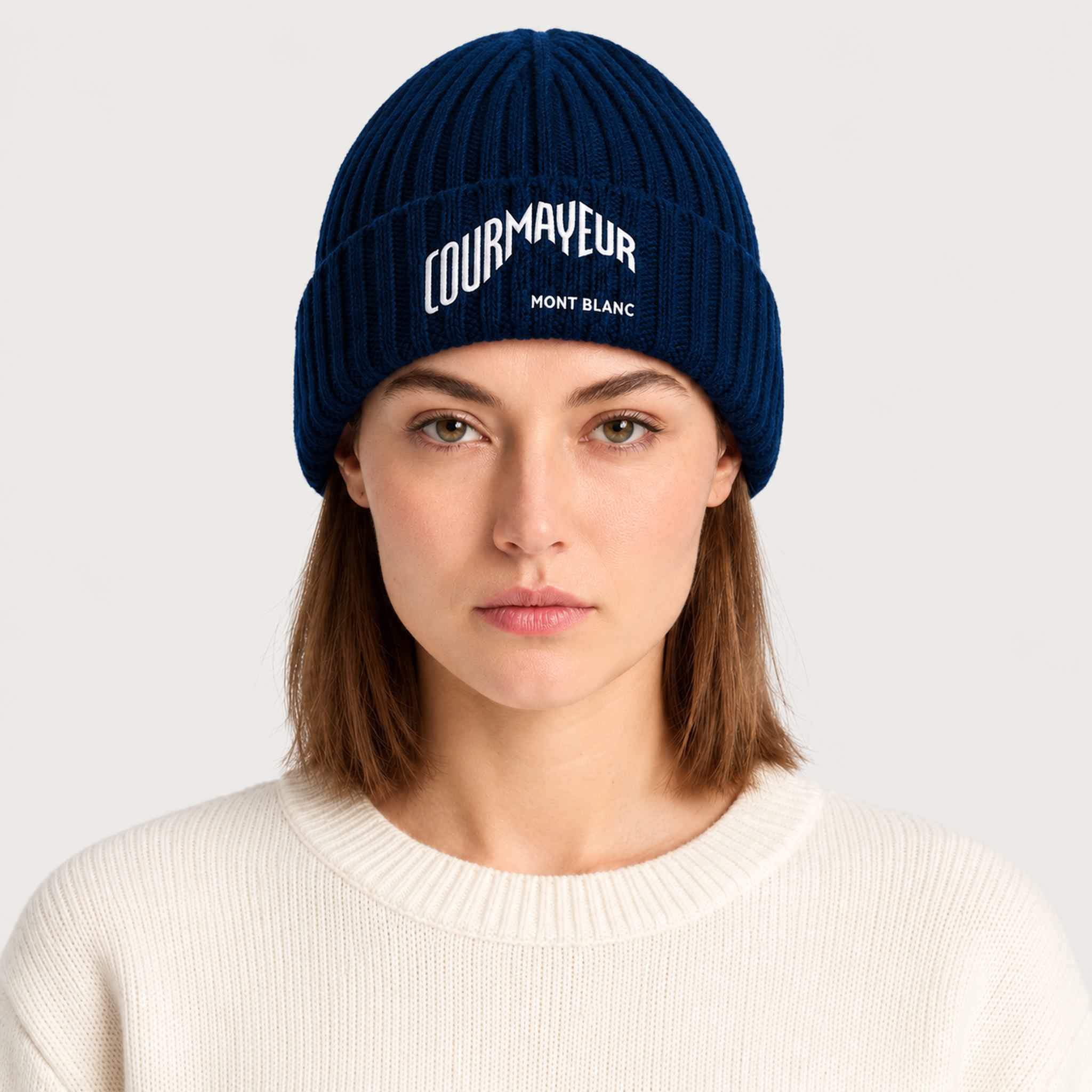 MC2 Saint Barth unisex courmayeur beanie in navy - female front