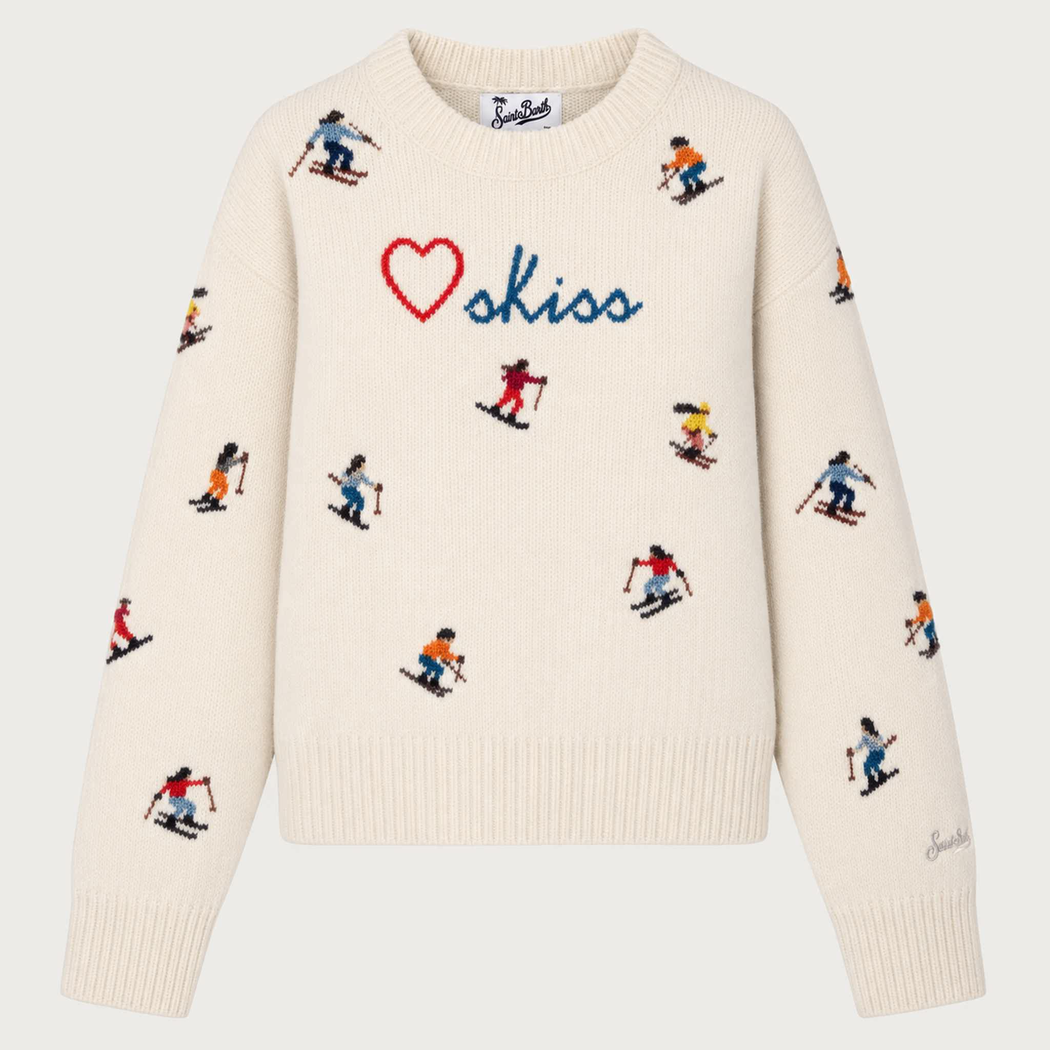 MC2 Saint Barth womens love ski sweater in white - product front