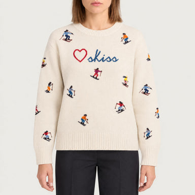MC2 Saint Barth womens love ski sweater in white - model front