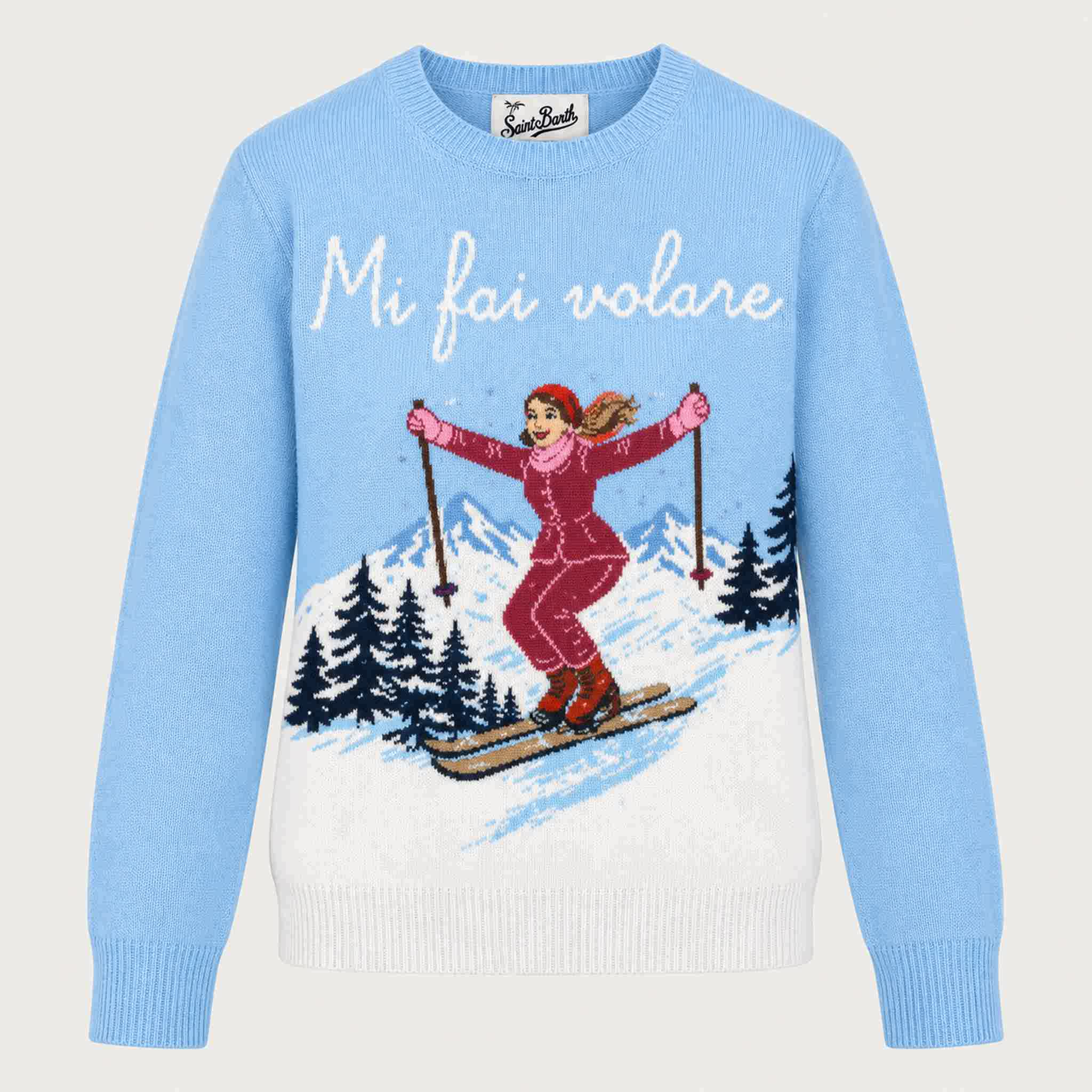 MC2 Saint Barth womens mi fav volare sweater in blue - product front