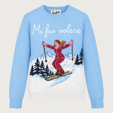 MC2 Saint Barth womens mi fav volare sweater in blue - product front