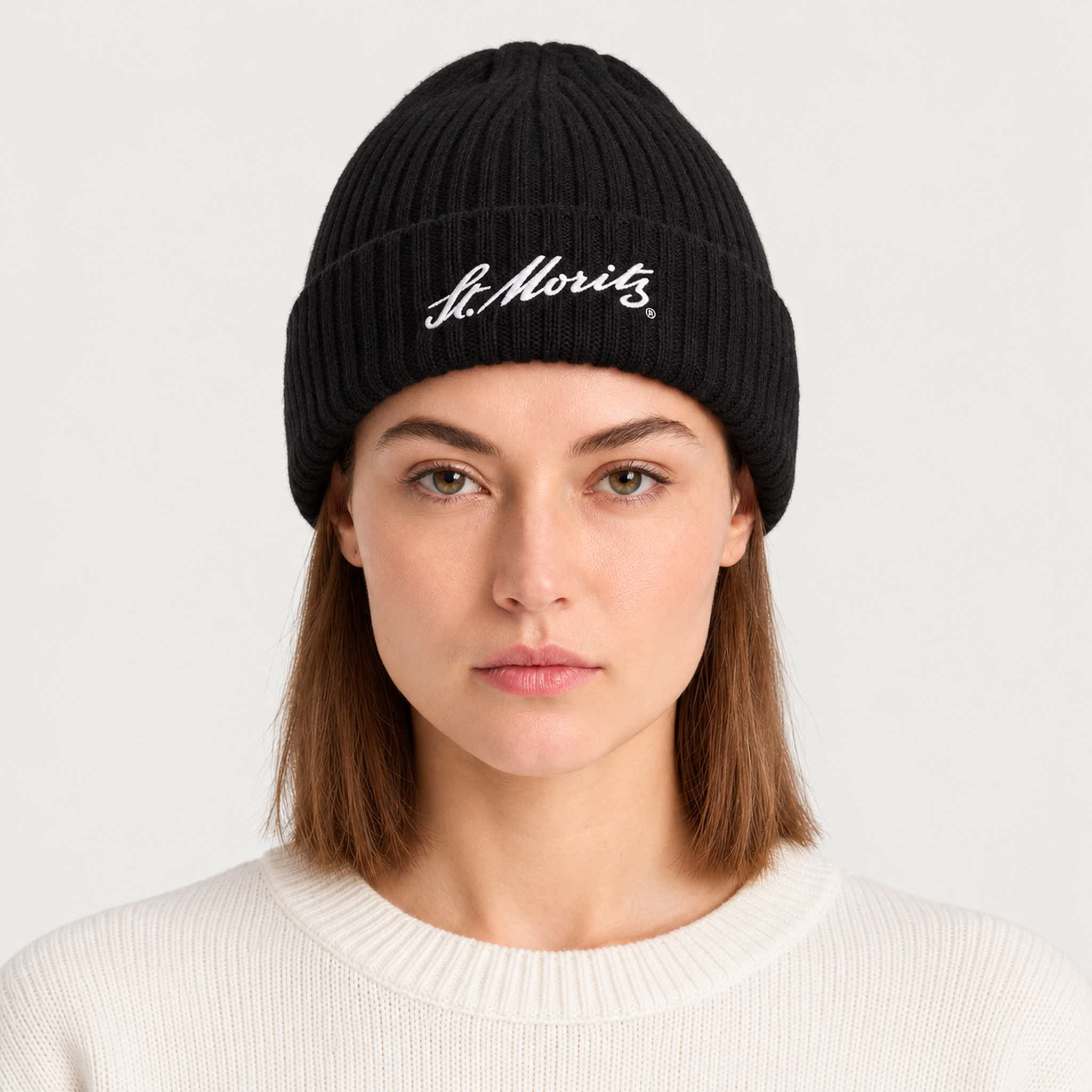 MC2 Saint Barth unisex moritz beanie in black - female front