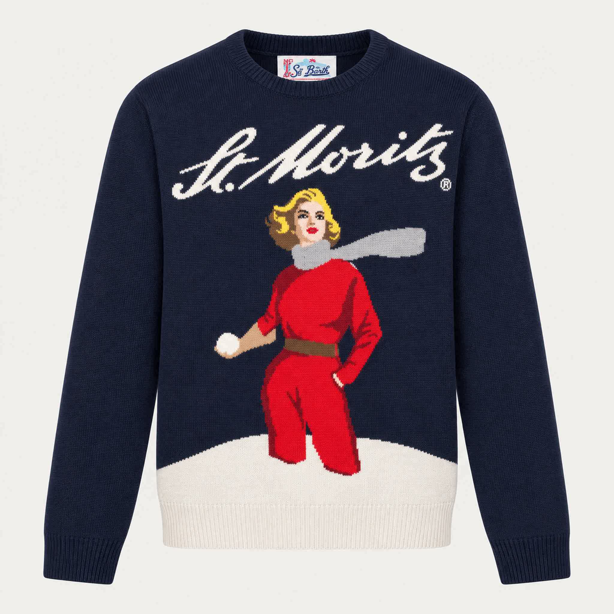 MC2 Saint Barth womens moritz blondie sweater in navy - product front