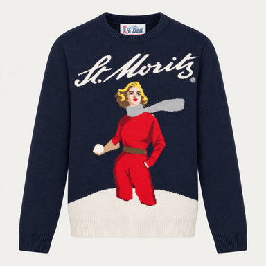MC2 Saint Barth womens moritz blondie sweater in navy - product front
