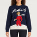 MC2 Saint Barth womens moritz blondie sweater in navy - model front
