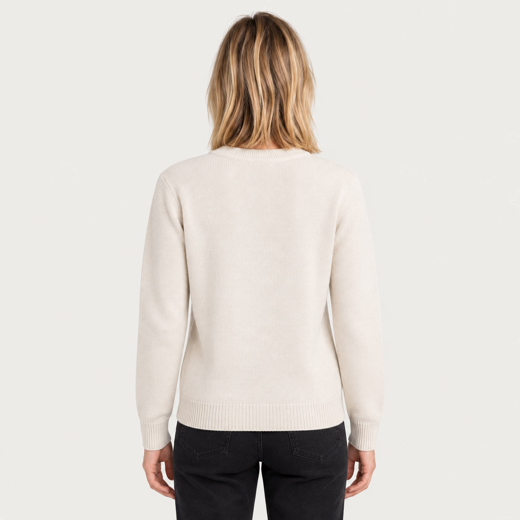 MC2 Saint Barth womens moritz cable sweater in white - model back