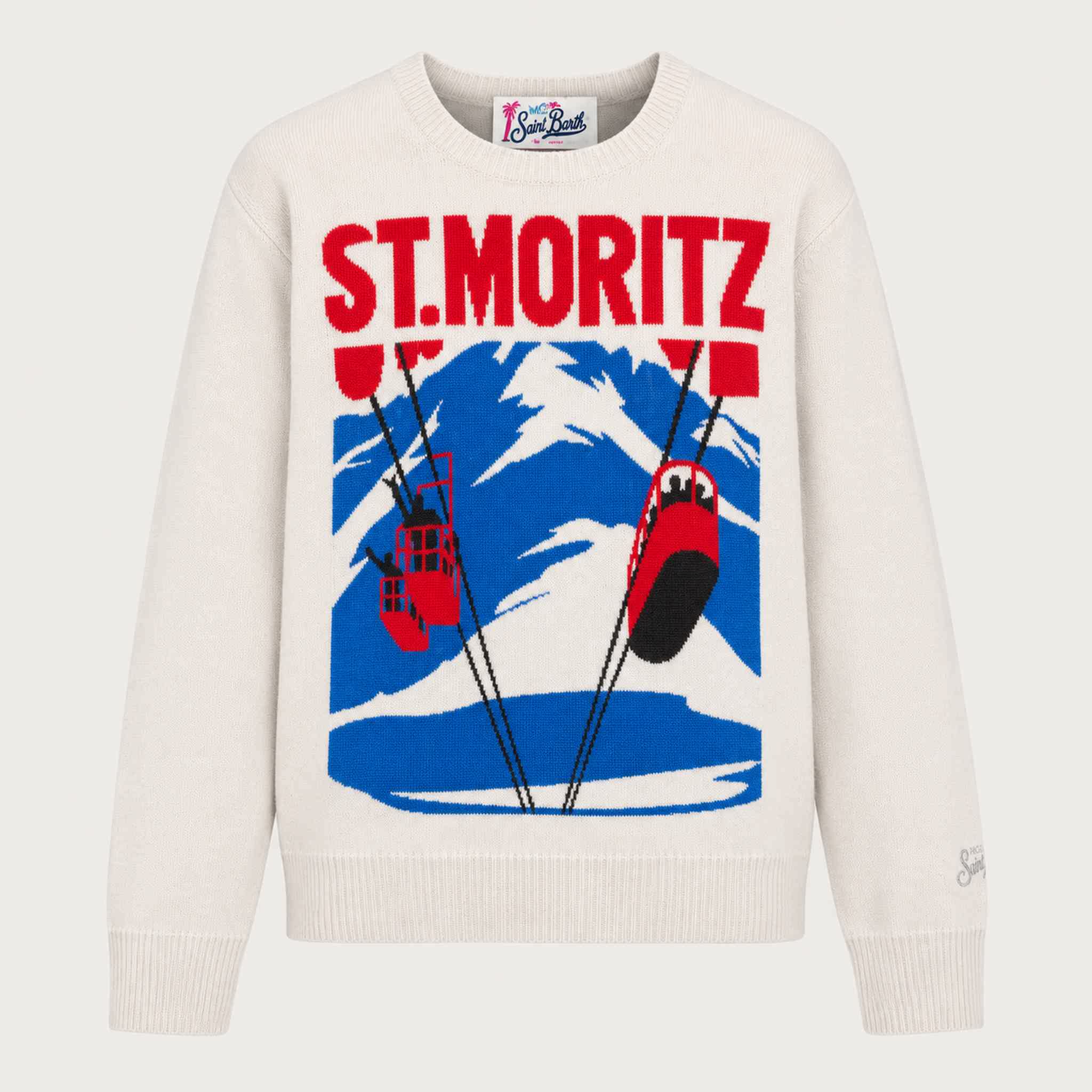 MC2 Saint Barth womens moritz postcard sweater in white - product front