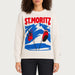 MC2 Saint Barth womens moritz postcard sweater in white - model front