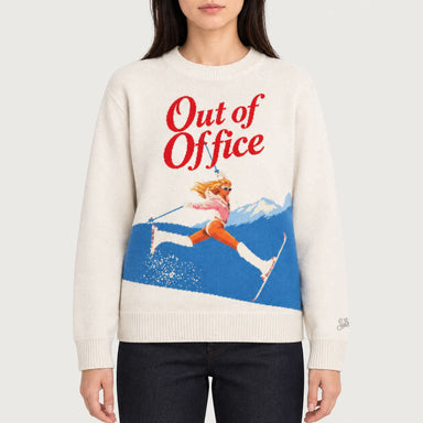 MC2 Saint Barth womens out of office sweater in white - model front