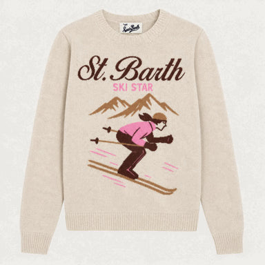 MC2 Saint Barth womens ski star sweater in white - product front