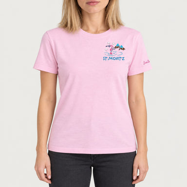 MC2 Saint Barth womens st moritz skater t shirt in pink - model front