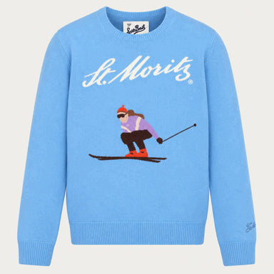 MC2 Saint Barth womens st moritz ski jump sweater in blue - product front