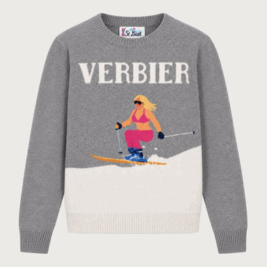 MC2 Saint Barth womens verbier ski girl sweater in grey - product front
