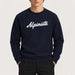 French Disorder men Alpiniste Sweater in Navy - model front | London Ski Co